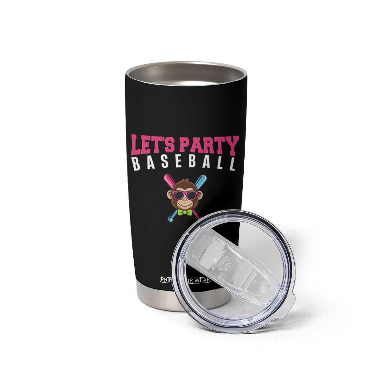 Let's Party Baseball Monkey Tumbler Cup Ball Party Game Day Vibes TS02 Print Your Wear