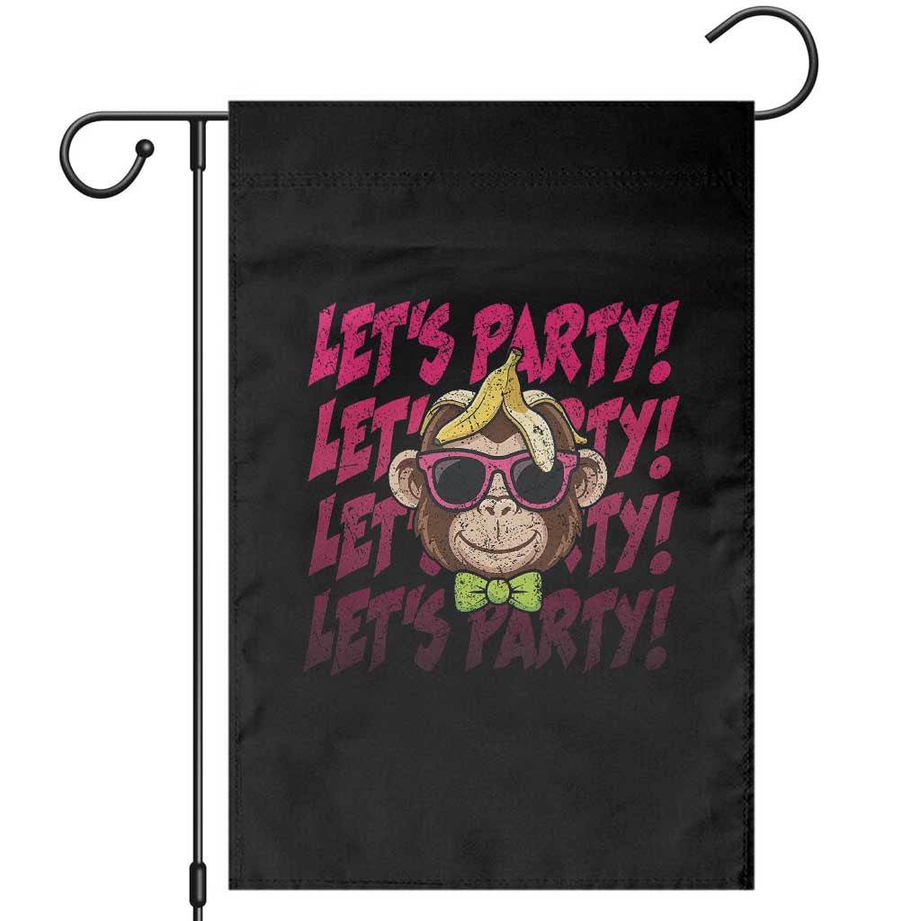 Lets Party Monkey Baseball Garden Flag Funny Ball Party Game Day Fans TS02 Black Print Your Wear