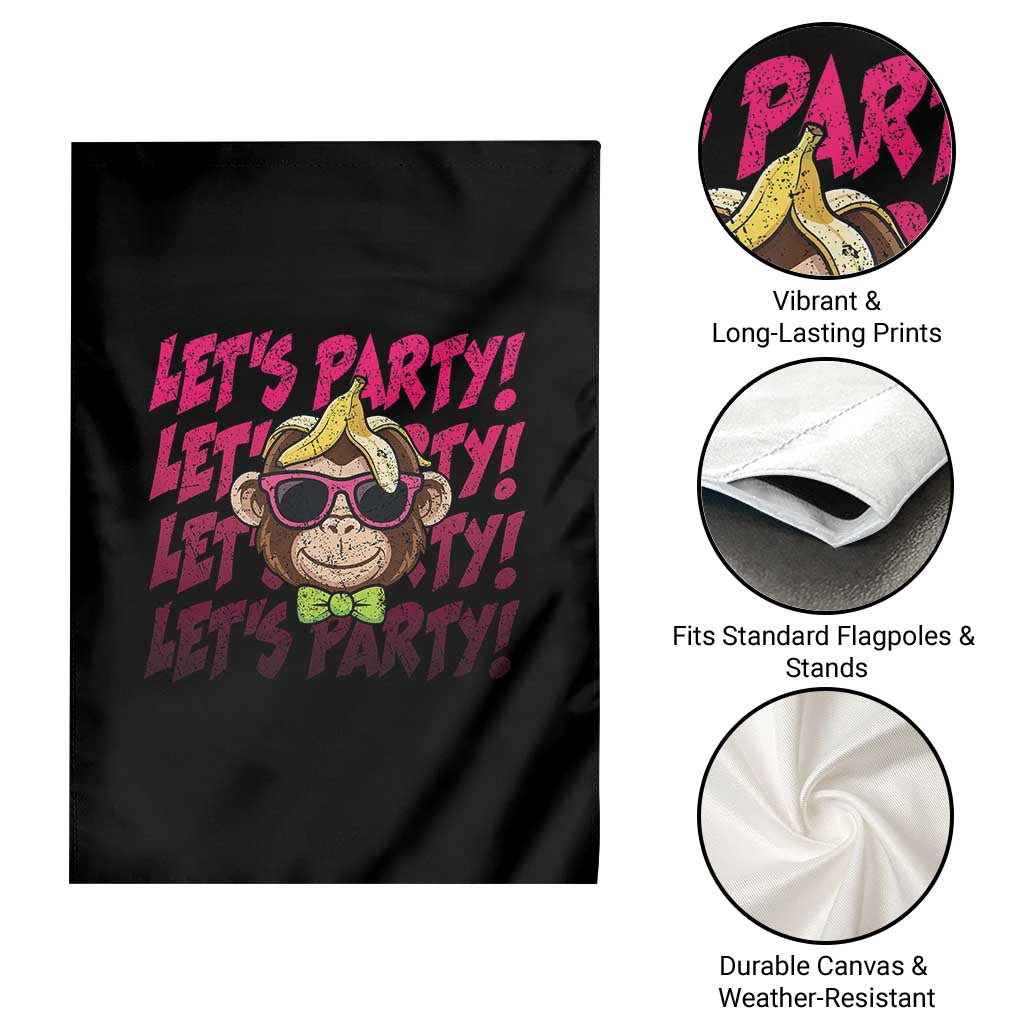 Lets Party Monkey Baseball Garden Flag Funny Ball Party Game Day Fans TS02 Print Your Wear