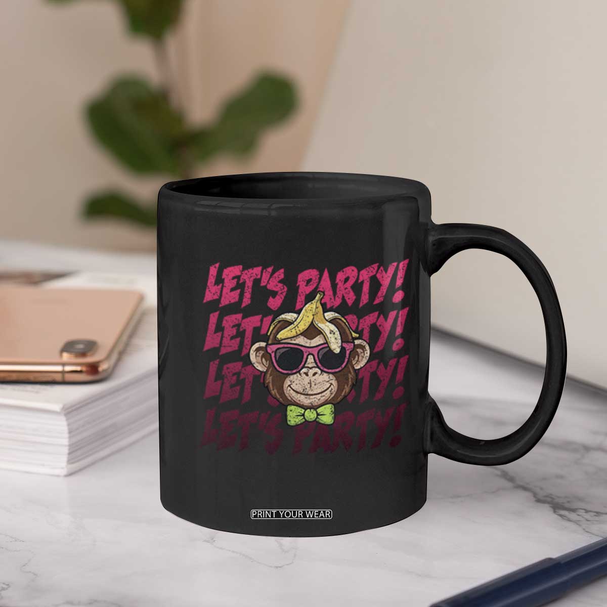Lets Party Monkey Baseball Coffee Mug Funny Ball Party Game Day Fans TS02 Print Your Wear