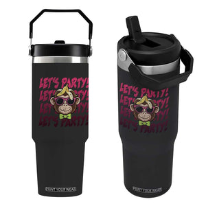 Lets Party Monkey Baseball Flip Straw Tumbler Funny Ball Party Game Day Fans TS02 One Size: 30 oz Black Print Your Wear