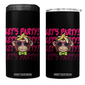 Lets Party Monkey Baseball 4 in 1 Can Cooler Tumbler Funny Ball Party Game Day Fans TS02 One Size: 16 oz Black Print Your Wear