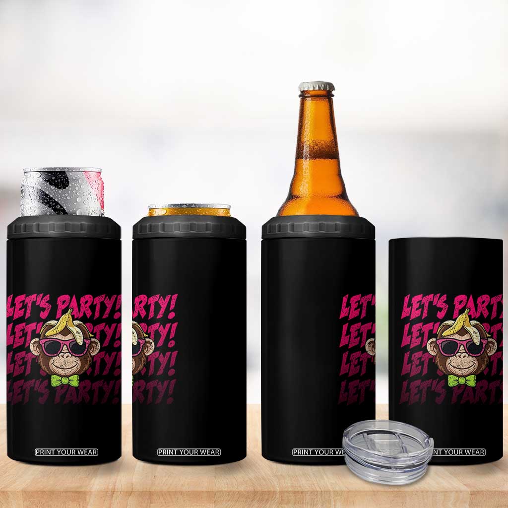 Lets Party Monkey Baseball 4 in 1 Can Cooler Tumbler Funny Ball Party Game Day Fans TS02 Print Your Wear