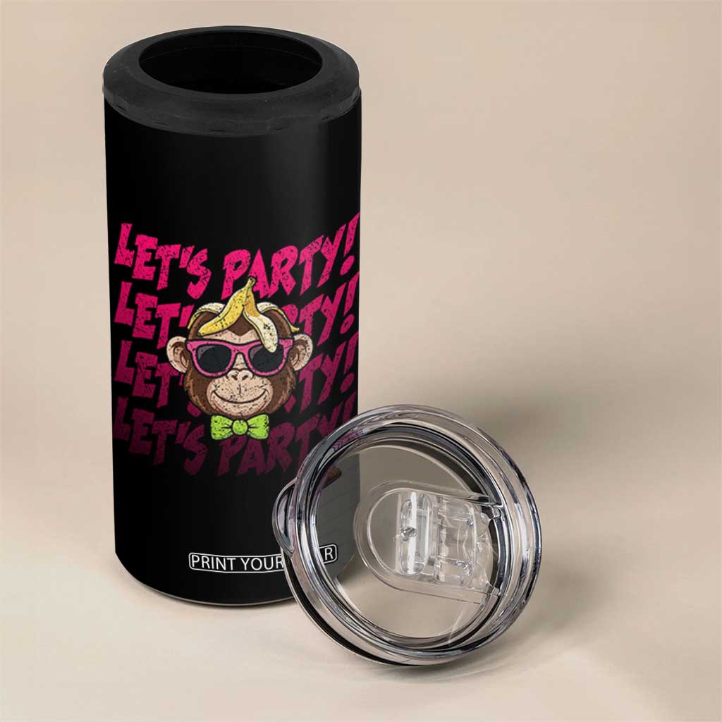 Lets Party Monkey Baseball 4 in 1 Can Cooler Tumbler Funny Ball Party Game Day Fans TS02 Print Your Wear