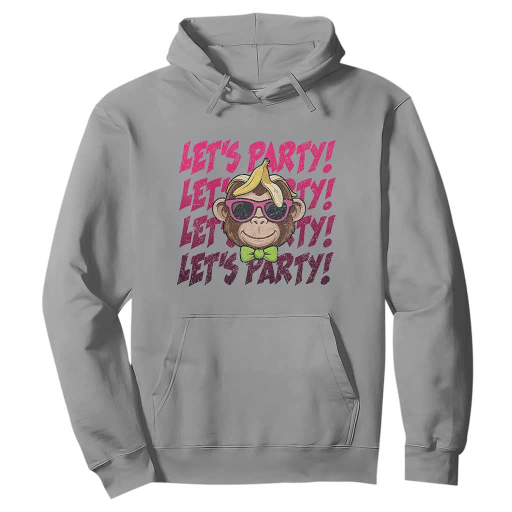 Lets Party Monkey Baseball Hoodie Funny Ball Party Game Day Fans TS02 Sport Gray Print Your Wear