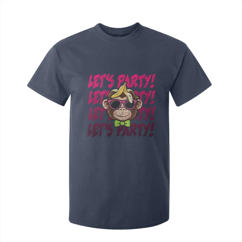 Lets Party Monkey Baseball T Shirt For Kid Funny Ball Party Game Day Fans TS02 Navy Print Your Wear