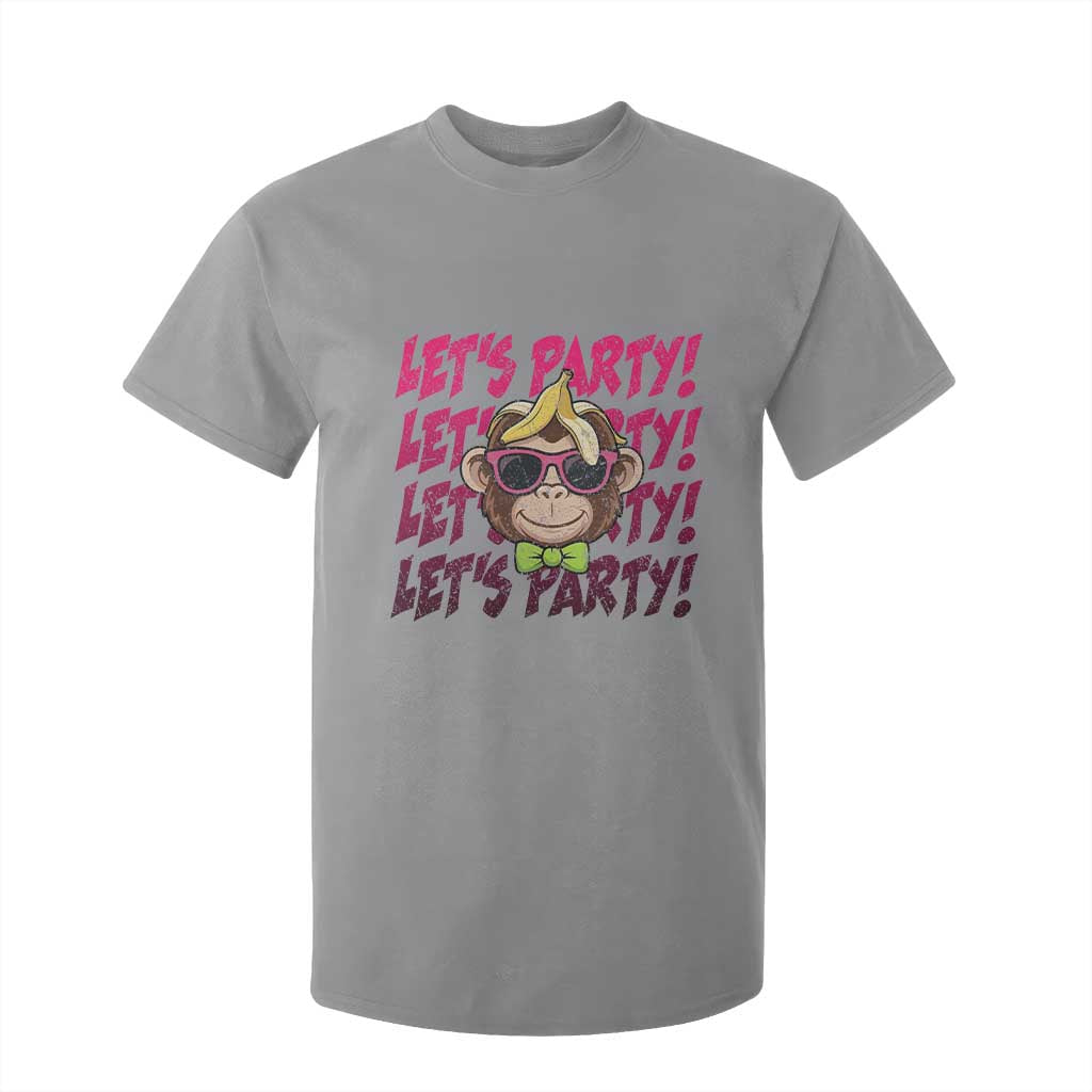 Lets Party Monkey Baseball T Shirt For Kid Funny Ball Party Game Day Fans TS02 Sport Gray Print Your Wear