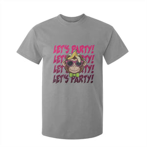 Lets Party Monkey Baseball T Shirt For Kid Funny Ball Party Game Day Fans TS02 Sport Gray Print Your Wear