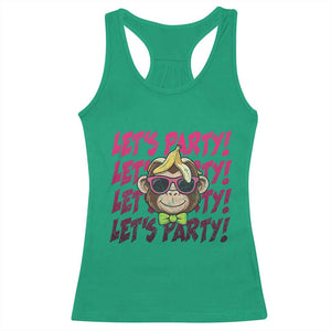 Lets Party Monkey Baseball Racerback Tank Top Funny Ball Party Game Day Fans TS02 Irish Green Print Your Wear