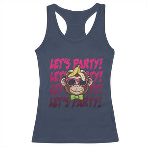 Lets Party Monkey Baseball Racerback Tank Top Funny Ball Party Game Day Fans TS02 Navy Print Your Wear