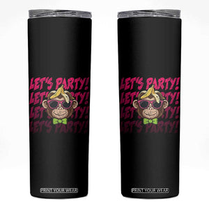 Lets Party Monkey Baseball Skinny Tumbler Funny Ball Party Game Day Fans TS02 Black Print Your Wear