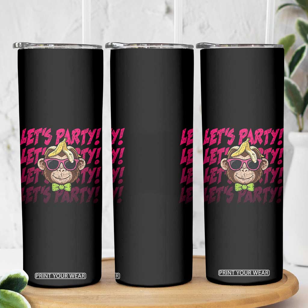 Lets Party Monkey Baseball Skinny Tumbler Funny Ball Party Game Day Fans TS02 Print Your Wear