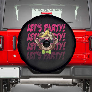 Lets Party Monkey Baseball Spare Tire Cover Funny Ball Party Game Day Fans TS02 Black Print Your Wear