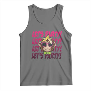 Lets Party Monkey Baseball Tank Top Funny Ball Party Game Day Fans TS02 Black Heather Print Your Wear