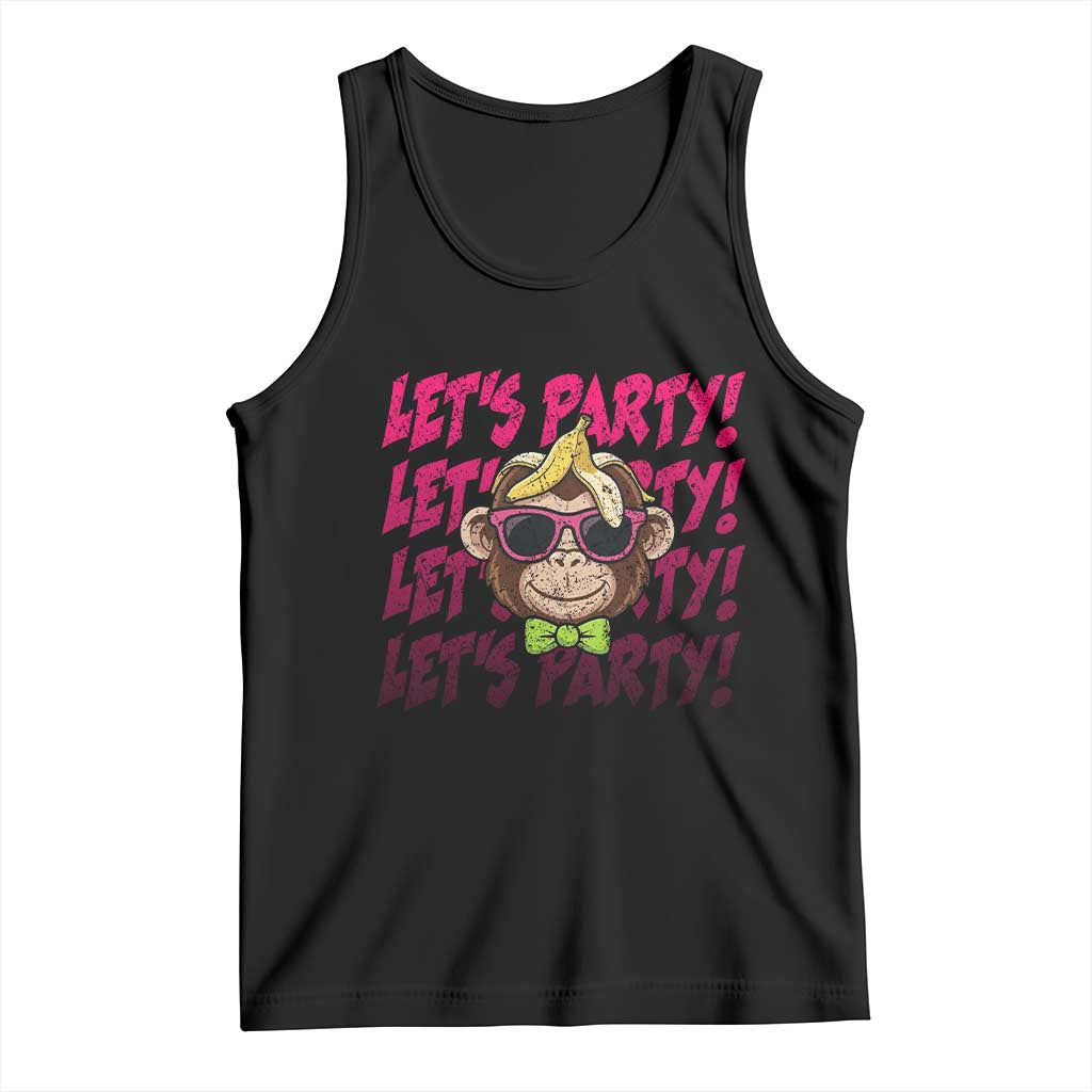 Lets Party Monkey Baseball Tank Top Funny Ball Party Game Day Fans TS02 Black Print Your Wear