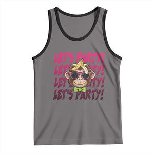 Lets Party Monkey Baseball Tank Top Funny Ball Party Game Day Fans TS02 Deep Heather Black Print Your Wear