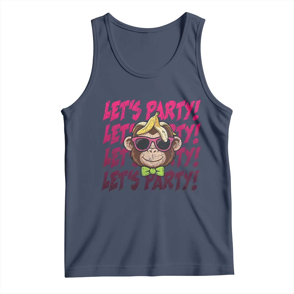 Lets Party Monkey Baseball Tank Top Funny Ball Party Game Day Fans TS02 Navy Print Your Wear