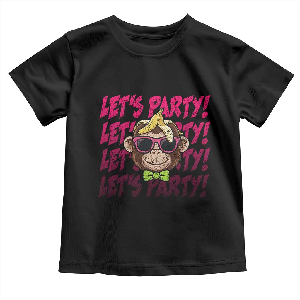 Lets Party Monkey Baseball Toddler T Shirt Funny Ball Party Game Day Fans TS02 Black Print Your Wear