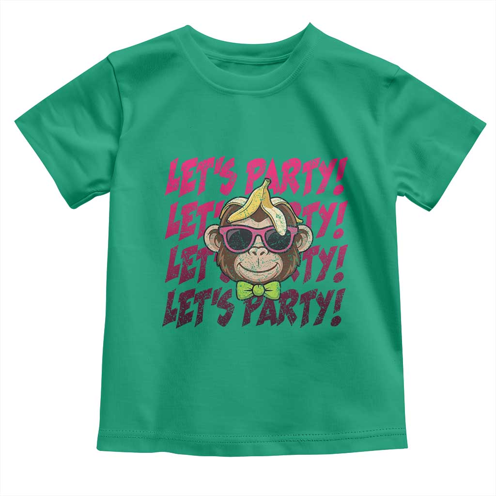 Lets Party Monkey Baseball Toddler T Shirt Funny Ball Party Game Day Fans TS02 Irish Green Print Your Wear