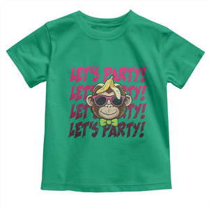 Lets Party Monkey Baseball Toddler T Shirt Funny Ball Party Game Day Fans TS02 Irish Green Print Your Wear