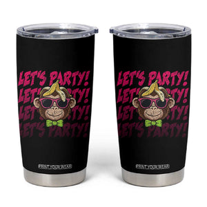 Lets Party Monkey Baseball Tumbler Cup Funny Ball Party Game Day Fans TS02 Black Print Your Wear