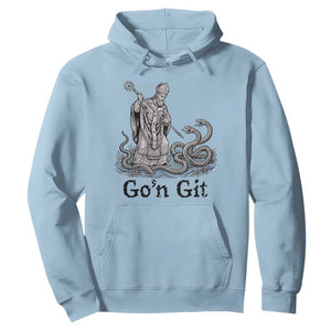 Go'n Git Funny Saint Patrick Banishing Snakes Hoodie Irish History Humor St Patricks Day TS02 Light Blue Print Your Wear