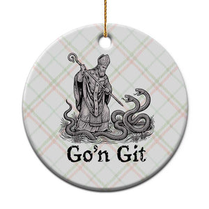 Go'n Git Funny Saint Patrick Banishing Snakes Ceramic Ornament Irish History Humor St Patricks Day TS02 1pc Christmas Plaid Print Your Wear