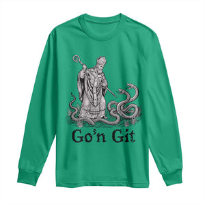 Go'n Git Funny Saint Patrick Banishing Snakes Long Sleeve Shirt Irish History Humor St Patricks Day TS02 Irish Green Print Your Wear