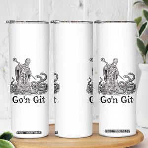 Go'n Git Funny Saint Patrick Banishing Snakes Skinny Tumbler Irish History Humor St Patricks Day TS02 Print Your Wear