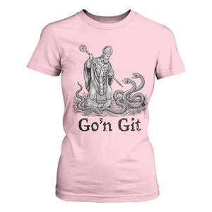 Go'n Git Funny Saint Patrick Banishing Snakes T Shirt For Women Irish History Humor St Patricks Day TS02 Light Pink Print Your Wear