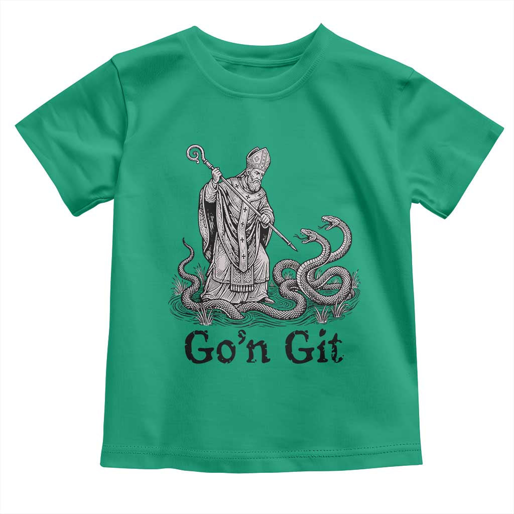 Go'n Git Funny Saint Patrick Banishing Snakes Toddler T Shirt Irish History Humor St Patricks Day TS02 Irish Green Print Your Wear