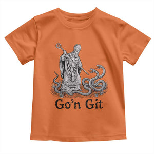 Go'n Git Funny Saint Patrick Banishing Snakes Toddler T Shirt Irish History Humor St Patricks Day TS02 Orange Print Your Wear