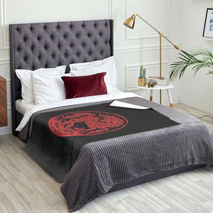 Year of the Fire Horse 1966 2026 Red Graphic Throw Blanket 60 Years Chinese Zodiac Horse Vintage Style TS02 Print Your Wear
