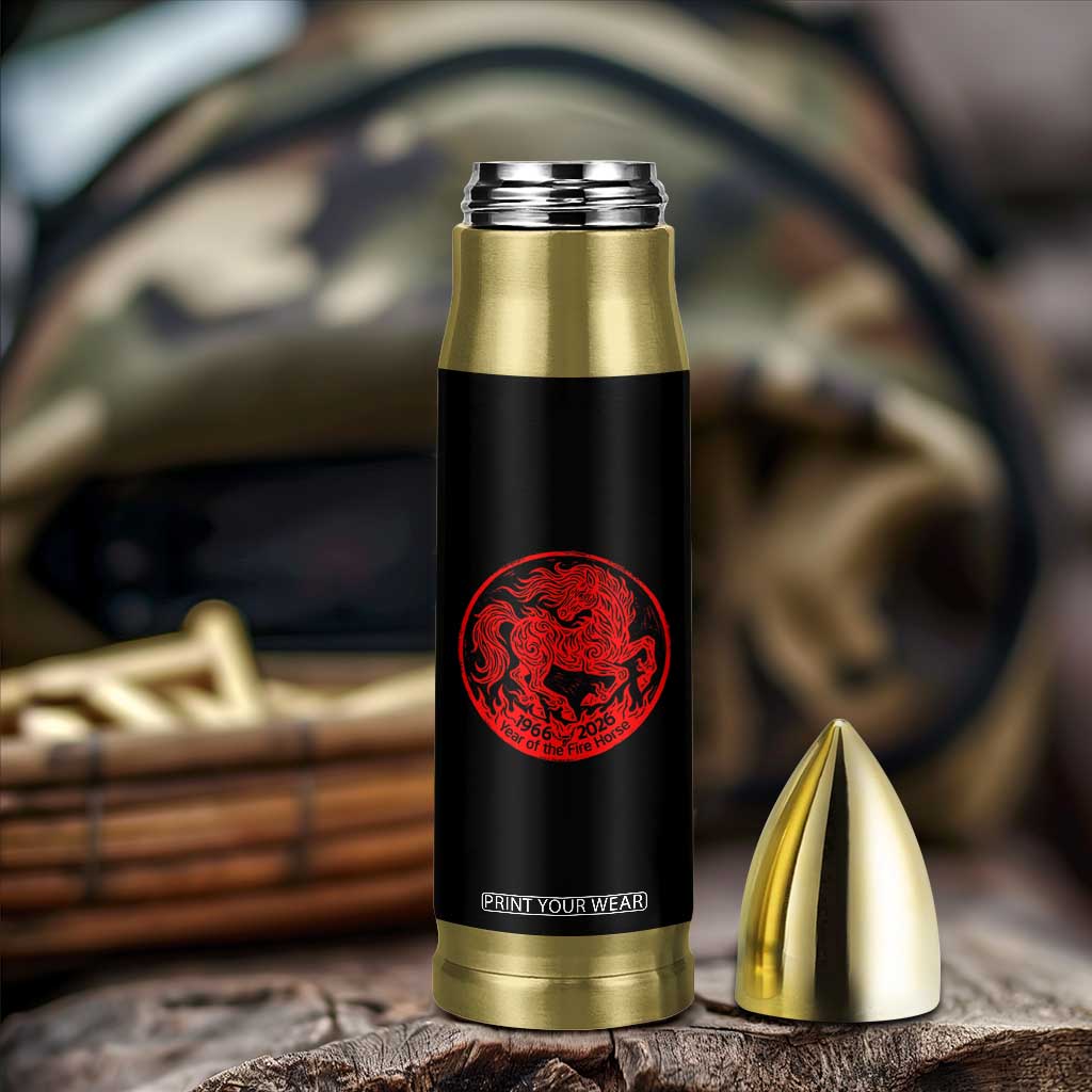 Year of the Fire Horse 1966 2026 Red Graphic Bullet Tumbler 60 Years Chinese Zodiac Horse Vintage Style TS02 Print Your Wear