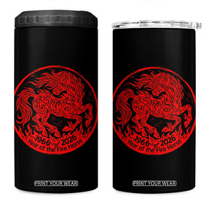 Year of the Fire Horse 1966 2026 Red Graphic 4 in 1 Can Cooler Tumbler 60 Years Chinese Zodiac Horse Vintage Style TS02 One Size: 16 oz Black Print Your Wear