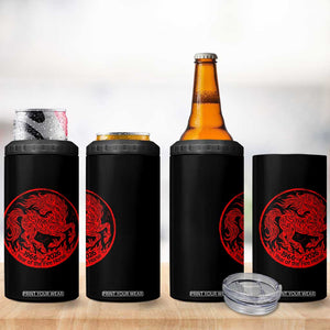 Year of the Fire Horse 1966 2026 Red Graphic 4 in 1 Can Cooler Tumbler 60 Years Chinese Zodiac Horse Vintage Style TS02 Print Your Wear