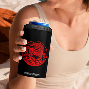 Year of the Fire Horse 1966 2026 Red Graphic 4 in 1 Can Cooler Tumbler 60 Years Chinese Zodiac Horse Vintage Style TS02 Print Your Wear