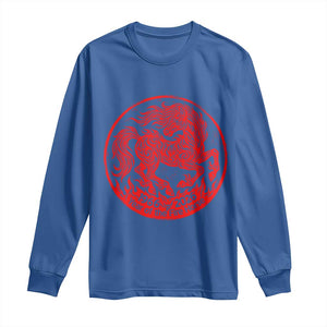 Year of the Fire Horse 1966 2026 Red Graphic Long Sleeve Shirt 60 Years Chinese Zodiac Horse Vintage Style TS02 Royal Blue Print Your Wear