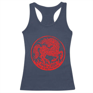 Year of the Fire Horse 1966 2026 Red Graphic Racerback Tank Top 60 Years Chinese Zodiac Horse Vintage Style TS02 Navy Print Your Wear