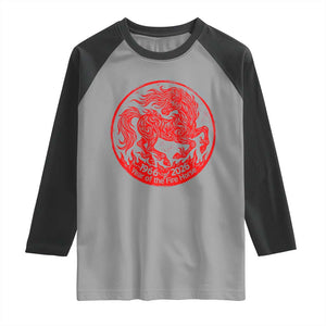 Year of the Fire Horse 1966 2026 Red Graphic Raglan Shirt 60 Years Chinese Zodiac Horse Vintage Style TS02 Sport Gray Black Print Your Wear