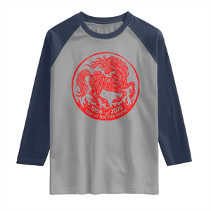 Year of the Fire Horse 1966 2026 Red Graphic Raglan Shirt 60 Years Chinese Zodiac Horse Vintage Style TS02 Sport Gray Navy Print Your Wear