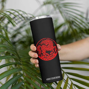 Year of the Fire Horse 1966 2026 Red Graphic Skinny Tumbler 60 Years Chinese Zodiac Horse Vintage Style TS02 Print Your Wear