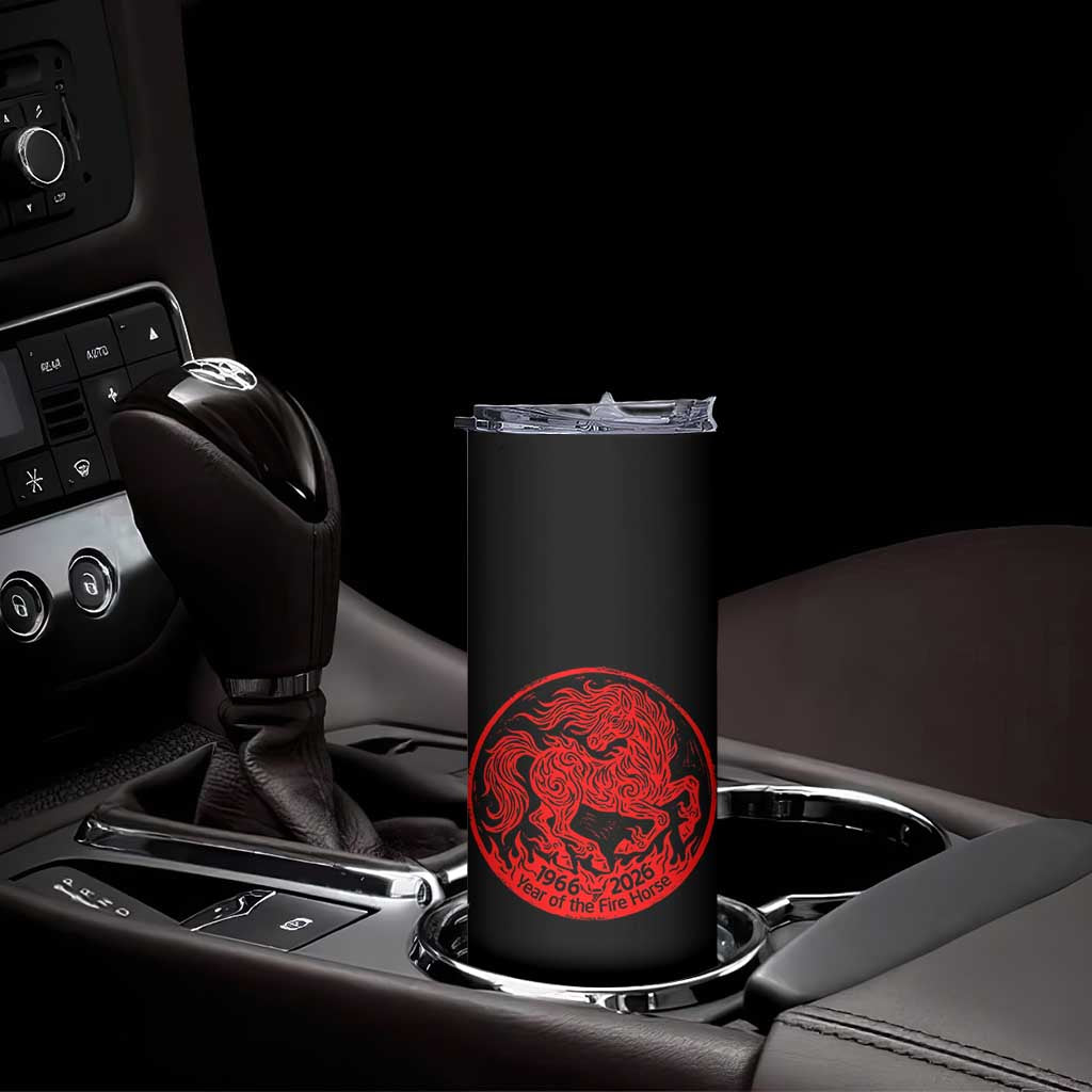 Year of the Fire Horse 1966 2026 Red Graphic Skinny Tumbler 60 Years Chinese Zodiac Horse Vintage Style TS02 Print Your Wear