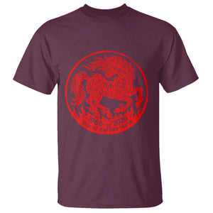 Year of the Fire Horse 1966 2026 Red Graphic T Shirt 60 Years Chinese Zodiac Horse Vintage Style TS02 Maroon Print Your Wear