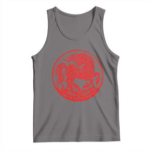 Year of the Fire Horse 1966 2026 Red Graphic Tank Top - 60 Years Chinese Zodiac Horse Vintage Style TS02 Deep Heather Print Your Wear
