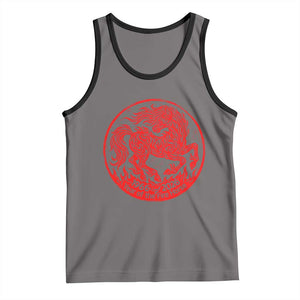 Year of the Fire Horse 1966 2026 Red Graphic Tank Top - 60 Years Chinese Zodiac Horse Vintage Style TS02 Deep Heather Black Print Your Wear
