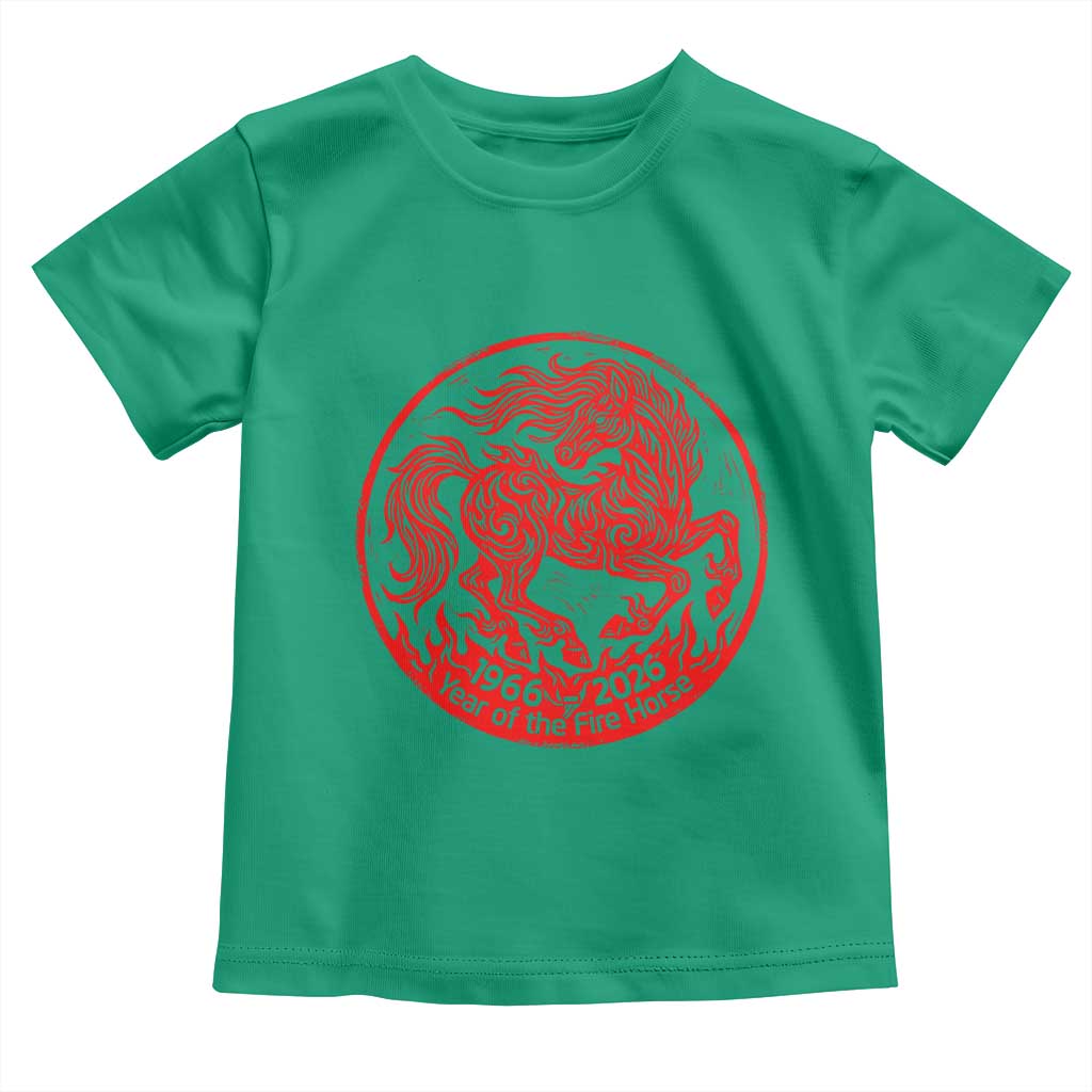 Year of the Fire Horse 1966 2026 Red Graphic Toddler T Shirt 60 Years Chinese Zodiac Horse Vintage Style TS02 Irish Green Print Your Wear
