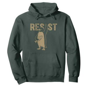 Funny Penguin Resist Hoodie Against Tariffs Activism Vintage TS02 Dark Forest Green Print Your Wear