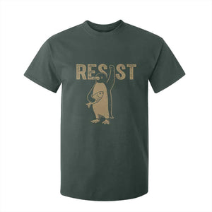 Funny Penguin Resist T Shirt For Kid Against Tariffs Activism Vintage TS02 Dark Forest Green Print Your Wear