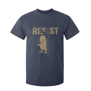 Funny Penguin Resist T Shirt For Kid Against Tariffs Activism Vintage TS02 Navy Print Your Wear
